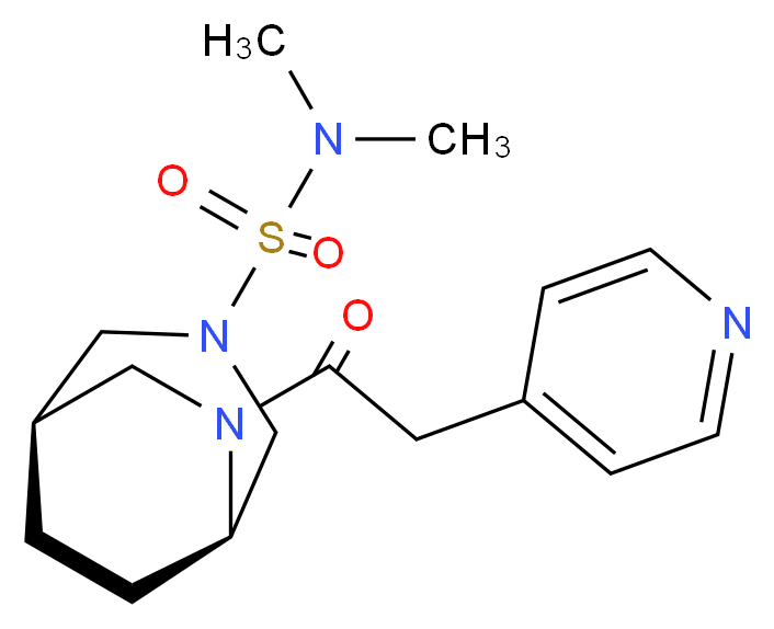 (1R*,5R*)-N,N-dimethyl-6-(4-pyridinylacetyl)-3,6-diazabicyclo[3.2.2]nonane-3-sulfonamide_分子结构_CAS_)