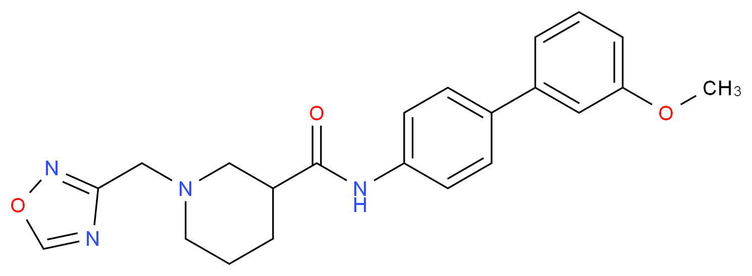 N-(3'-methoxybiphenyl-4-yl)-1-(1,2,4-oxadiazol-3-ylmethyl)piperidine-3-carboxamide_分子结构_CAS_)