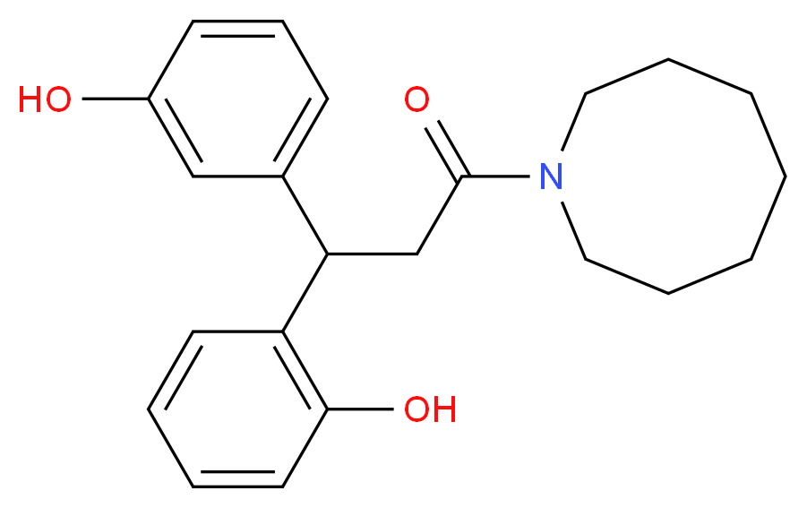 2-[3-(1-azocanyl)-1-(3-hydroxyphenyl)-3-oxopropyl]phenol_分子结构_CAS_)