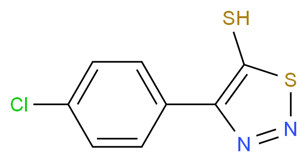 4-(4-Chlorophenyl)-1,2,3-thiadiazole-5-thiol_分子结构_CAS_338408-98-3)