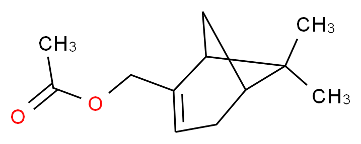 {6,6-dimethylbicyclo[3.1.1]hept-2-en-2-yl}methyl acetate_分子结构_CAS_1079-01-2