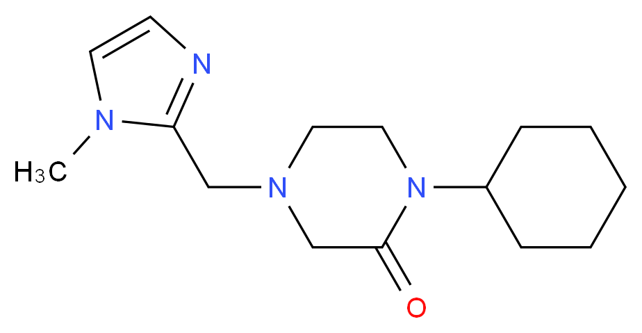 1-cyclohexyl-4-[(1-methyl-1H-imidazol-2-yl)methyl]piperazin-2-one_分子结构_CAS_)