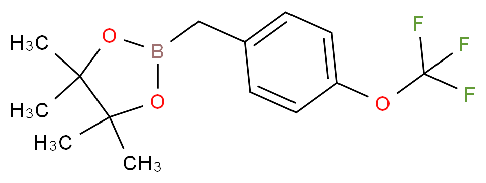 4,4,5,5-tetramethyl-2-{[4-(trifluoromethoxy)phenyl]methyl}-1,3,2-dioxaborolane_分子结构_CAS_872038-32-9