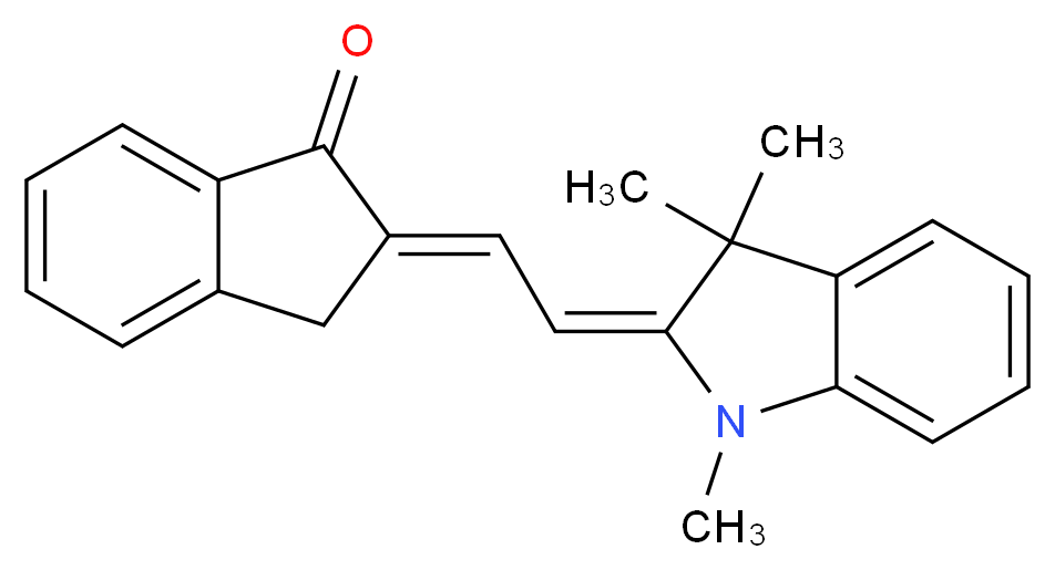 (2E)-2-{2-[(2E)-1,3,3-trimethyl-2,3-dihydro-1H-indol-2-ylidene]ethylidene}-2,3-dihydro-1H-inden-1-one_分子结构_CAS_53704-23-7