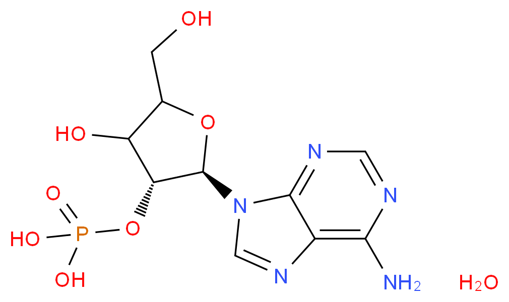 {[(2R,3R)-2-(6-amino-9H-purin-9-yl)-4-hydroxy-5-(hydroxymethyl)oxolan-3-yl]oxy}phosphonic acid hydrate_分子结构_CAS_81012-86-4