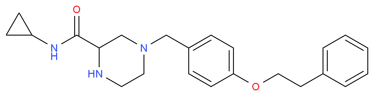 N-cyclopropyl-4-[4-(2-phenylethoxy)benzyl]-2-piperazinecarboxamide_分子结构_CAS_)