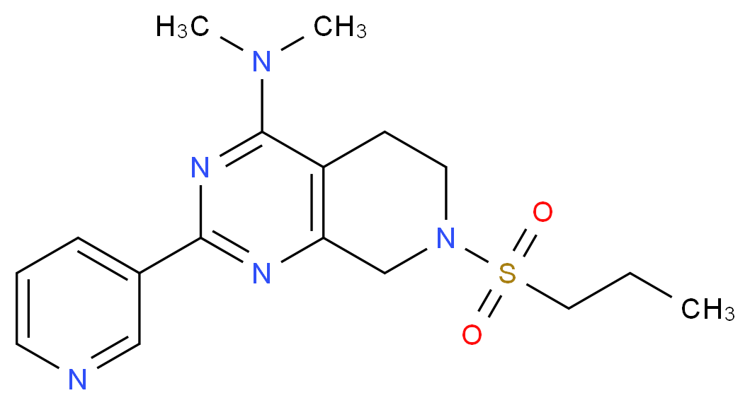 N,N-dimethyl-7-(propylsulfonyl)-2-pyridin-3-yl-5,6,7,8-tetrahydropyrido[3,4-d]pyrimidin-4-amine_分子结构_CAS_)