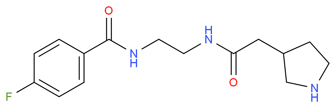4-fluoro-N-{2-[(pyrrolidin-3-ylacetyl)amino]ethyl}benzamide_分子结构_CAS_)