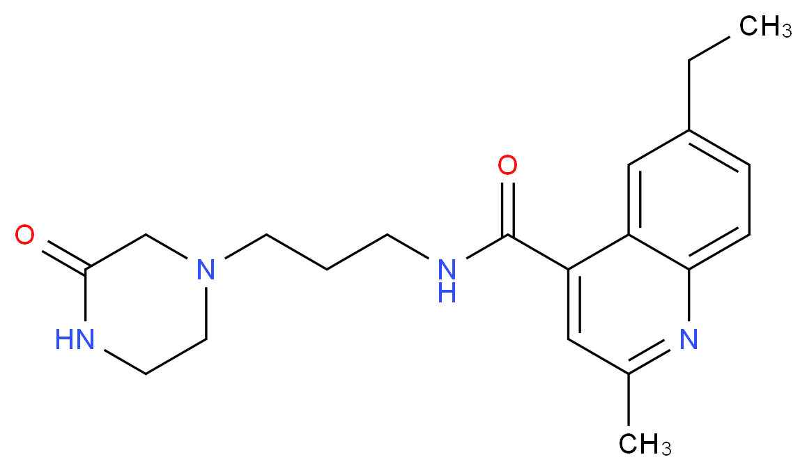 6-ethyl-2-methyl-N-[3-(3-oxo-1-piperazinyl)propyl]-4-quinolinecarboxamide_分子结构_CAS_)