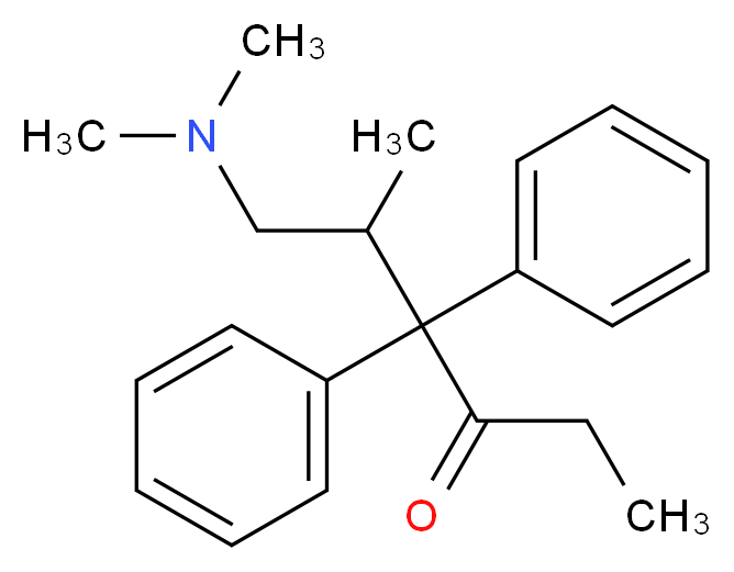 6-(dimethylamino)-5-methyl-4,4-diphenylhexan-3-one_分子结构_CAS_466-40-0