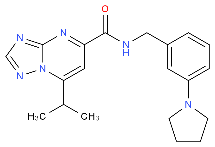 7-isopropyl-N-[3-(1-pyrrolidinyl)benzyl][1,2,4]triazolo[1,5-a]pyrimidine-5-carboxamide_分子结构_CAS_)