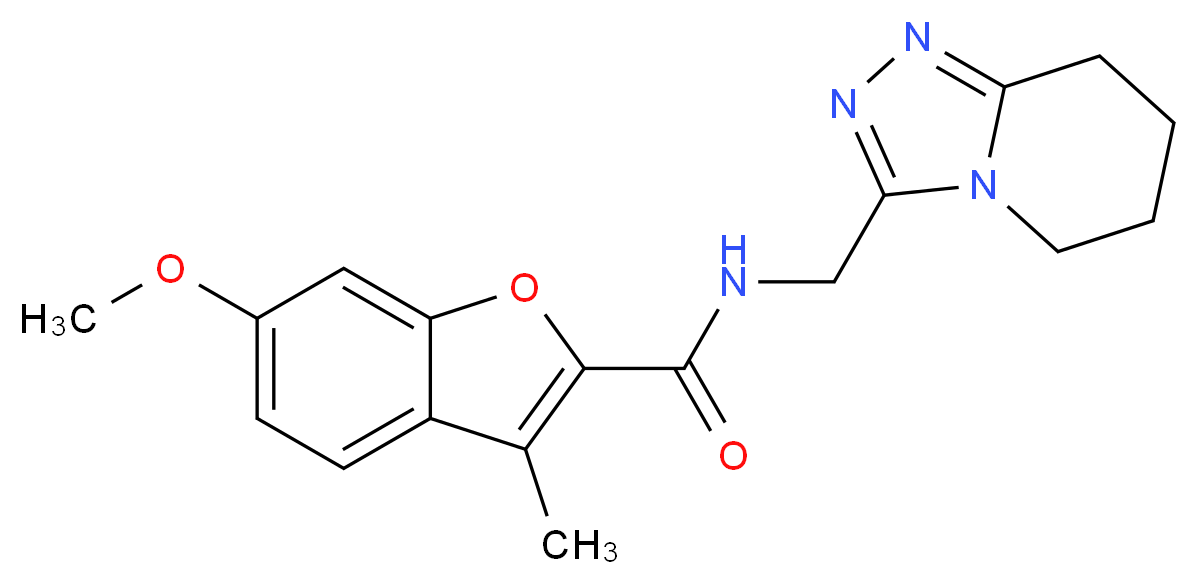6-methoxy-3-methyl-N-(5,6,7,8-tetrahydro[1,2,4]triazolo[4,3-a]pyridin-3-ylmethyl)-1-benzofuran-2-carboxamide_分子结构_CAS_)