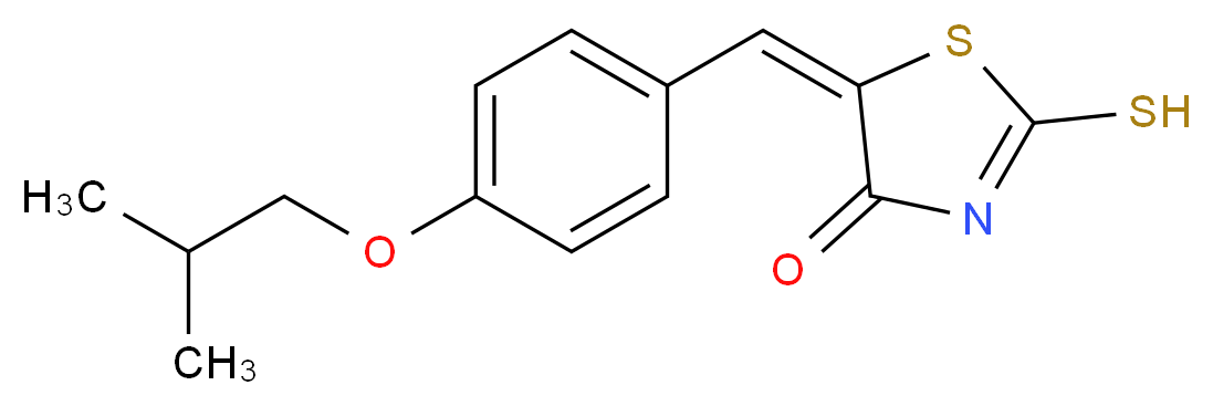 (5E)-5-{[4-(2-methylpropoxy)phenyl]methylidene}-2-sulfanyl-4,5-dihydro-1,3-thiazol-4-one_分子结构_CAS_164520-75-6