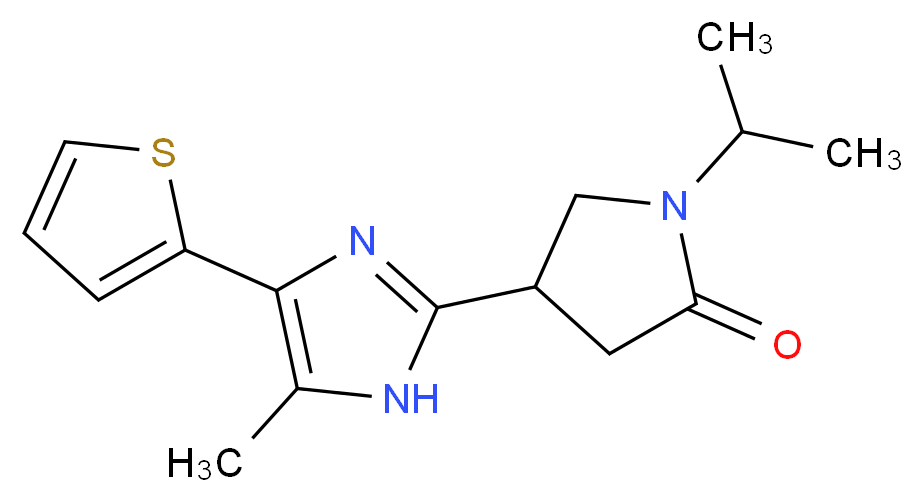 1-isopropyl-4-[5-methyl-4-(2-thienyl)-1H-imidazol-2-yl]-2-pyrrolidinone_分子结构_CAS_)