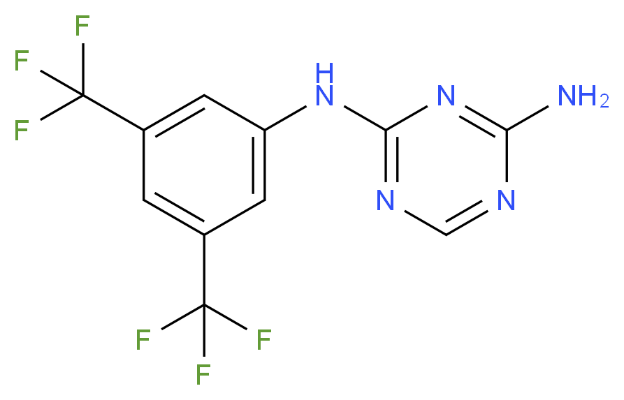 2-N-[3,5-bis(trifluoromethyl)phenyl]-1,3,5-triazine-2,4-diamine_分子结构_CAS_66088-50-4