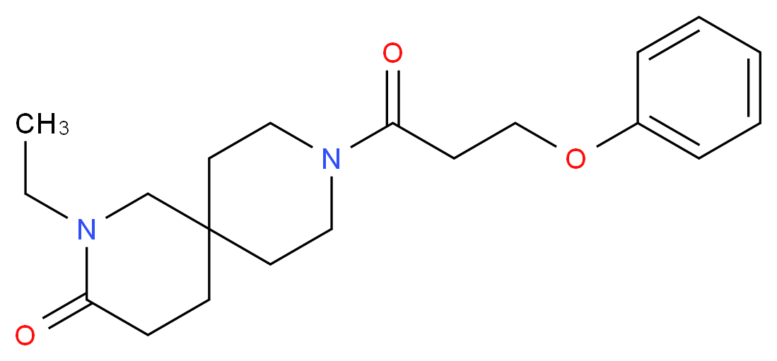 2-ethyl-9-(3-phenoxypropanoyl)-2,9-diazaspiro[5.5]undecan-3-one_分子结构_CAS_)