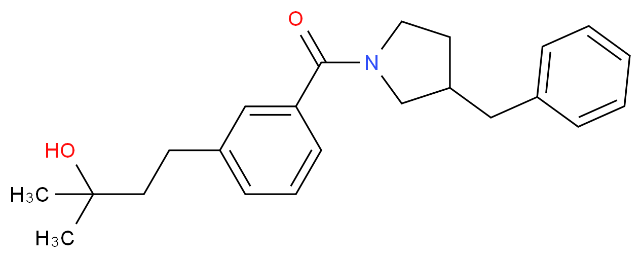 4-{3-[(3-benzyl-1-pyrrolidinyl)carbonyl]phenyl}-2-methyl-2-butanol_分子结构_CAS_)