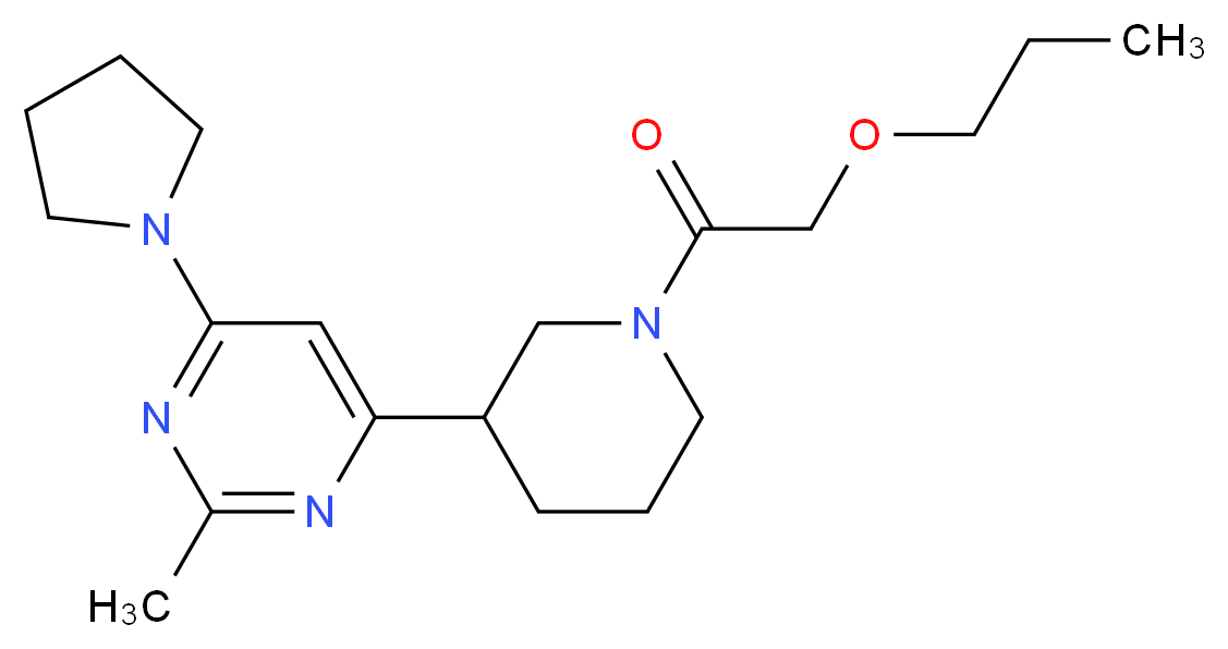 2-methyl-4-[1-(propoxyacetyl)-3-piperidinyl]-6-(1-pyrrolidinyl)pyrimidine_分子结构_CAS_)