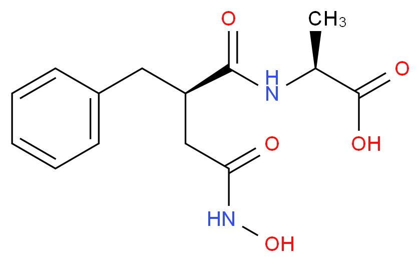 (2S)-2-[(2R)-2-benzyl-3-(hydroxycarbamoyl)propanamido]propanoic acid_分子结构_CAS_92175-57-0