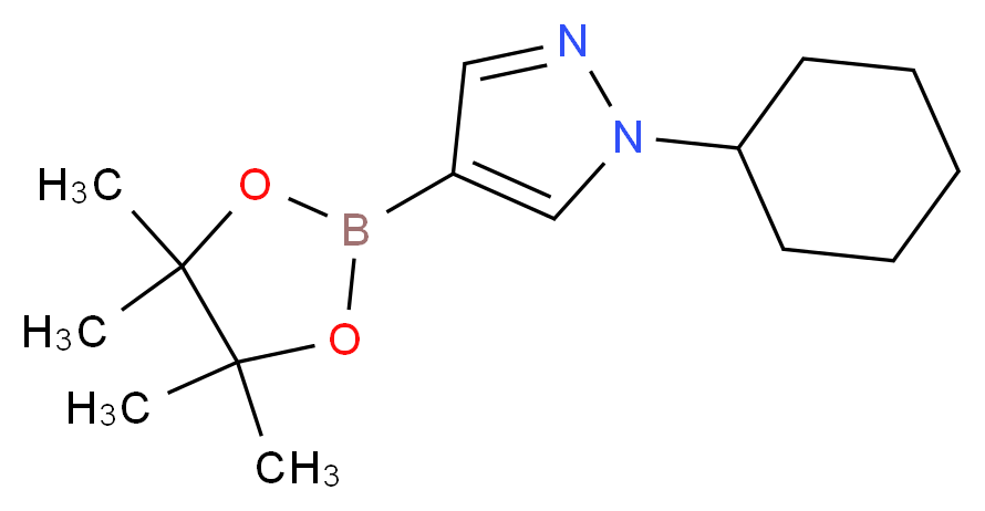 1-cyclohexyl-4-(tetramethyl-1,3,2-dioxaborolan-2-yl)-1H-pyrazole_分子结构_CAS_1175275-00-9