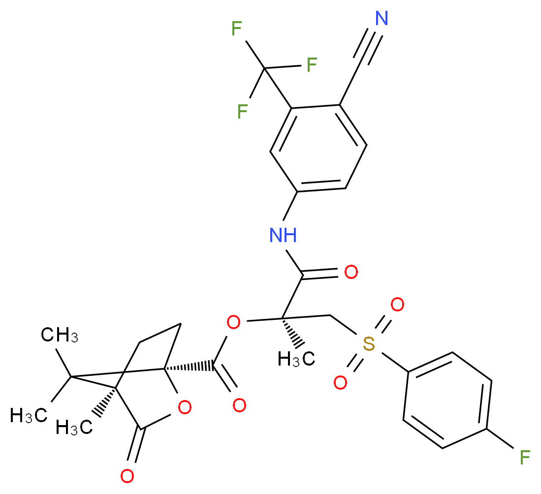 (R)-Bicalutamide (1S)-Camphanic Acid Ester_分子结构_CAS_1217546-57-0)