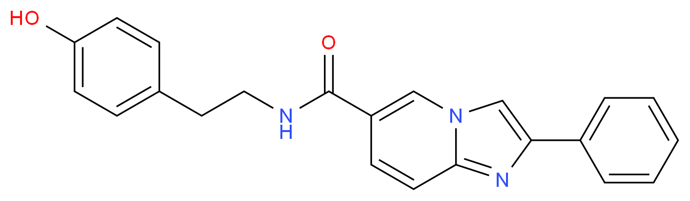 N-[2-(4-hydroxyphenyl)ethyl]-2-phenylimidazo[1,2-a]pyridine-6-carboxamide_分子结构_CAS_)