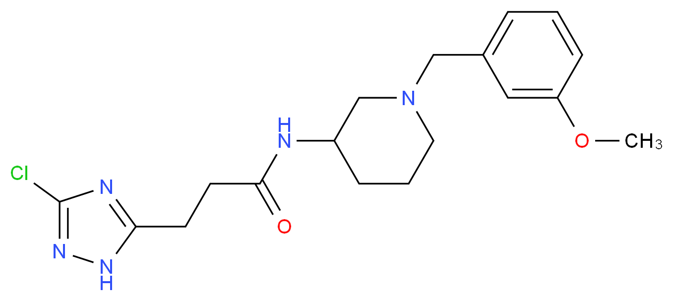 3-(3-chloro-1H-1,2,4-triazol-5-yl)-N-[1-(3-methoxybenzyl)-3-piperidinyl]propanamide_分子结构_CAS_)
