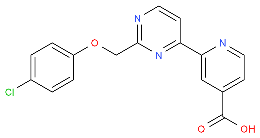 2-{2-[(4-chlorophenoxy)methyl]pyrimidin-4-yl}isonicotinic acid_分子结构_CAS_)