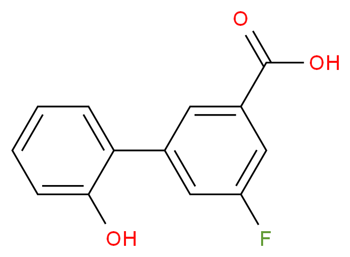 3-fluoro-5-(2-hydroxyphenyl)benzoic acid_分子结构_CAS_1261958-14-8