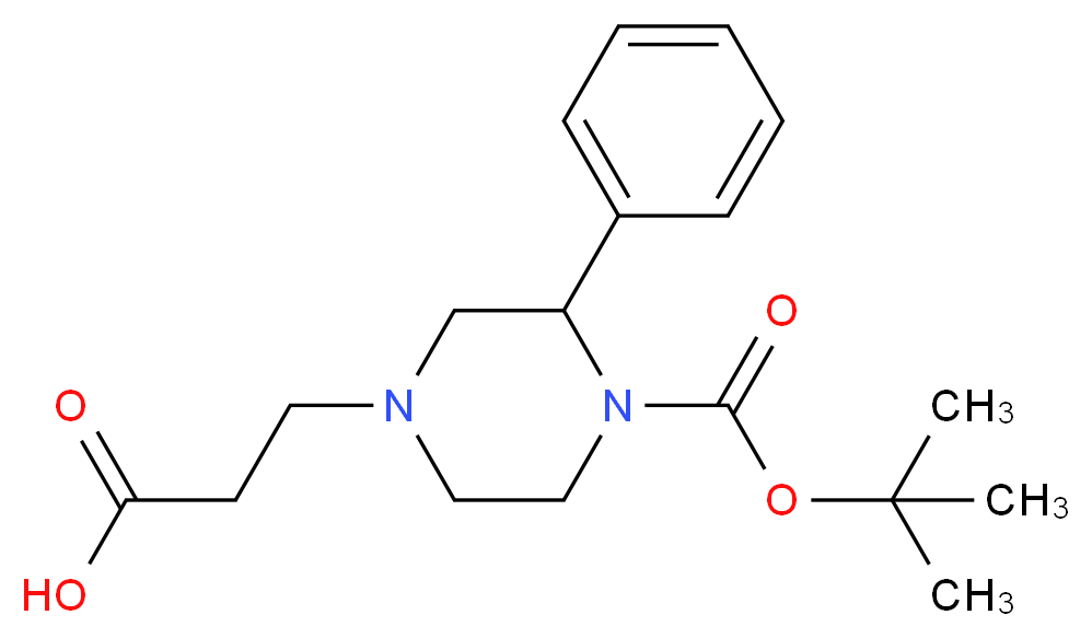 3-(4-(tert-butoxycarbonyl)-3-phenylpiperazin-1-yl)propanoic acid_分子结构_CAS_1060814-09-6)