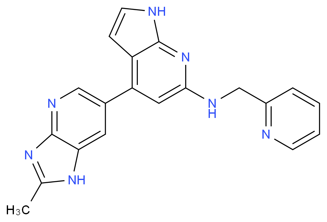 4-(2-methyl-1H-imidazo[4,5-b]pyridin-6-yl)-N-(2-pyridinylmethyl)-1H-pyrrolo[2,3-b]pyridin-6-amine_分子结构_CAS_)
