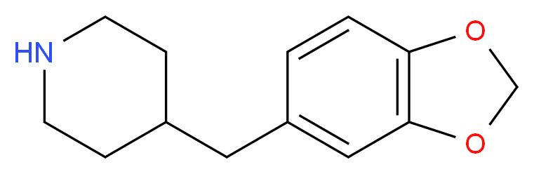 4-[(2H-1,3-benzodioxol-5-yl)methyl]piperidine_分子结构_CAS_76672-65-6