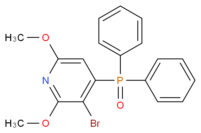 3-bromo-4-(diphenylphosphoroso)-2,6-dimethoxypyridine_分子结构_CAS_220998-36-7