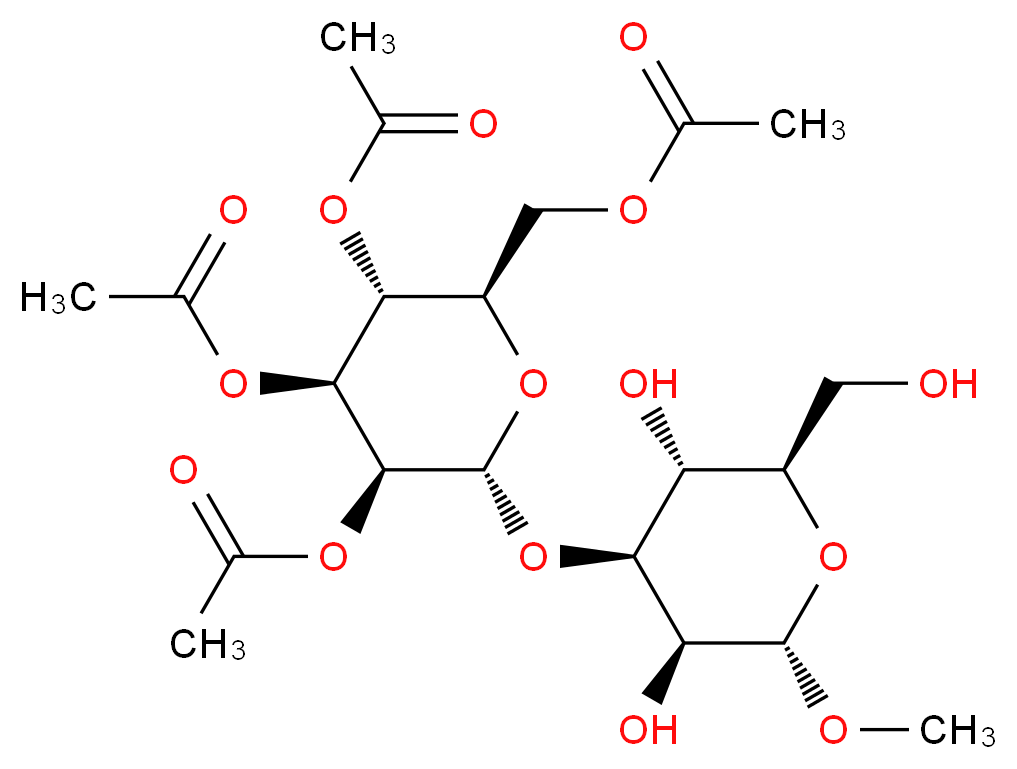[(2R,3R,4S,5S,6R)-3,4,5-tris(acetyloxy)-6-{[(2R,3R,4S,5S,6S)-3,5-dihydroxy-2-(hydroxymethyl)-6-methoxyoxan-4-yl]oxy}oxan-2-yl]methyl acetate_分子结构_CAS_71978-78-4