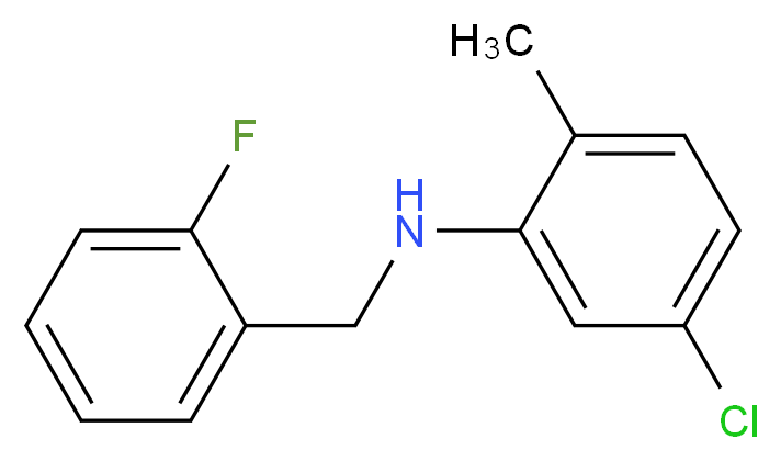 5-chloro-N-[(2-fluorophenyl)methyl]-2-methylaniline_分子结构_CAS_1036483-41-6