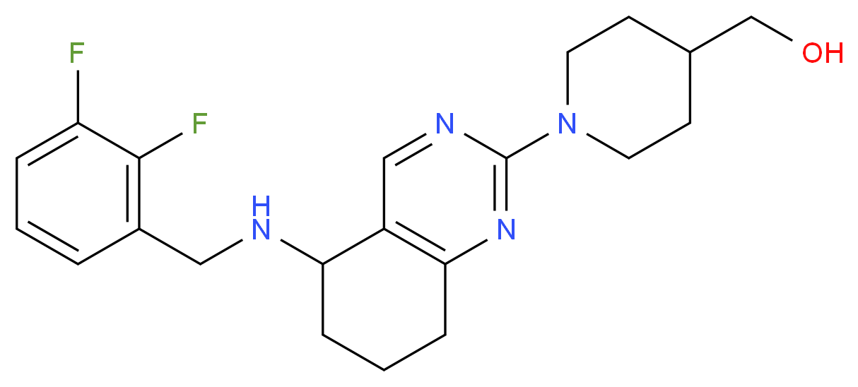 (1-{5-[(2,3-difluorobenzyl)amino]-5,6,7,8-tetrahydro-2-quinazolinyl}-4-piperidinyl)methanol_分子结构_CAS_)