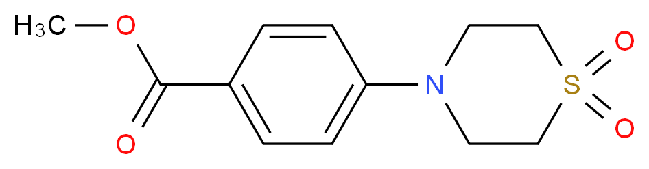 methyl 4-(1,1-dioxo-1lambda~6~,4-thiazinan-4-yl)benzenecarboxylate_分子结构_CAS_45185-76-0)