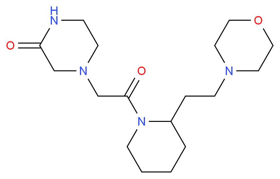 4-{2-[2-(2-morpholin-4-ylethyl)piperidin-1-yl]-2-oxoethyl}piperazin-2-one_分子结构_CAS_)