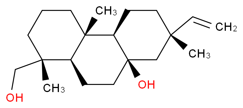(1R,4aS,4bR,7S,8aR,10aR)-7-ethenyl-1-(hydroxymethyl)-1,4a,7-trimethyl-tetradecahydrophenanthren-8a-ol_分子结构_CAS_73002-86-5