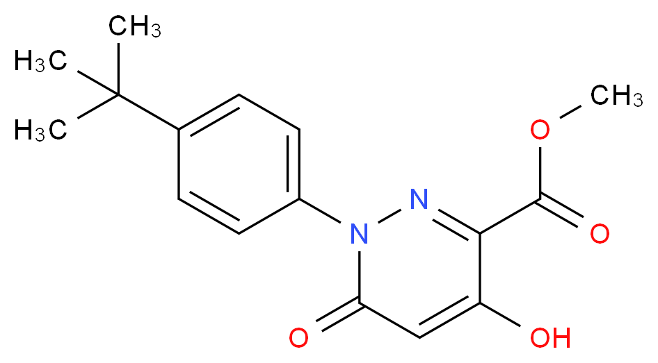 Methyl 1-[4-(tert-butyl)phenyl]-4-hydroxy-6-oxo-1,6-dihydro-3-pyridazinecarboxylate_分子结构_CAS_)