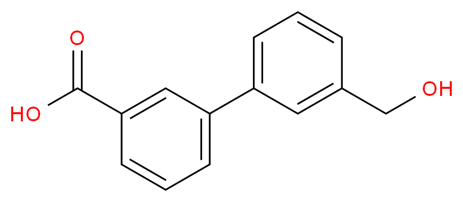 3-[3-(hydroxymethyl)phenyl]benzoic acid_分子结构_CAS_168618-45-9