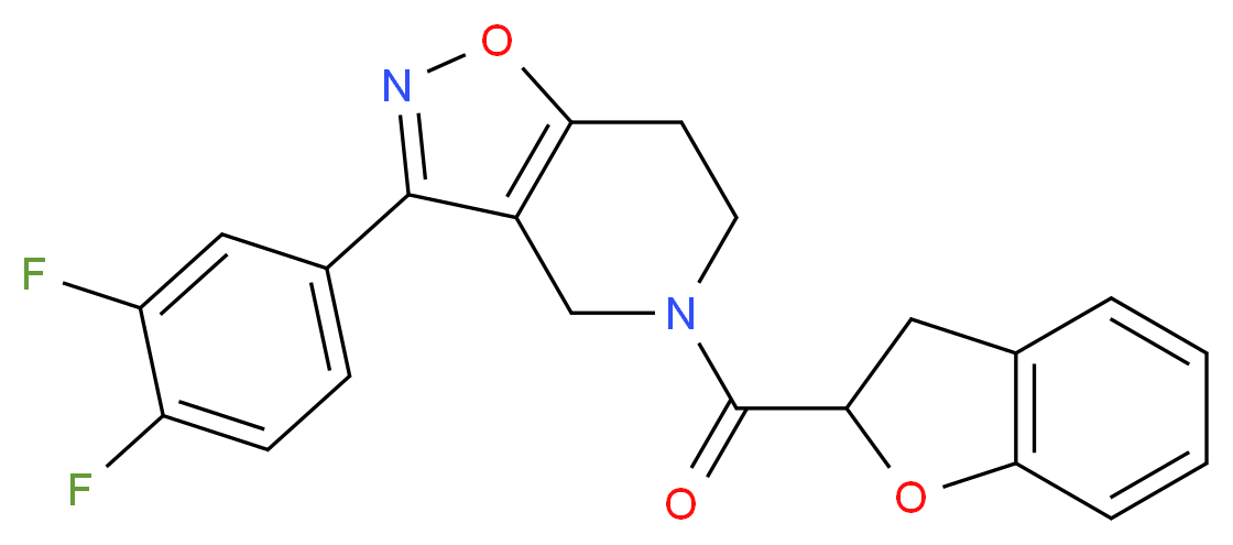 3-(3,4-difluorophenyl)-5-(2,3-dihydro-1-benzofuran-2-ylcarbonyl)-4,5,6,7-tetrahydroisoxazolo[4,5-c]pyridine_分子结构_CAS_)