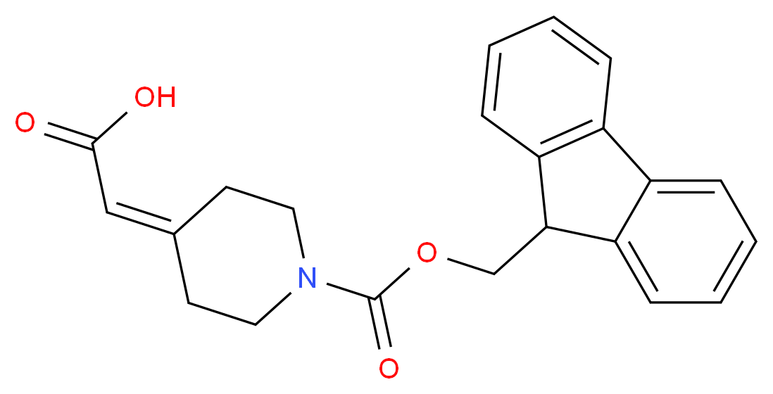 1-FMOC-4-CARBOXYMETHYLENE-PIPERIDINE_分子结构_CAS_885274-82-8)