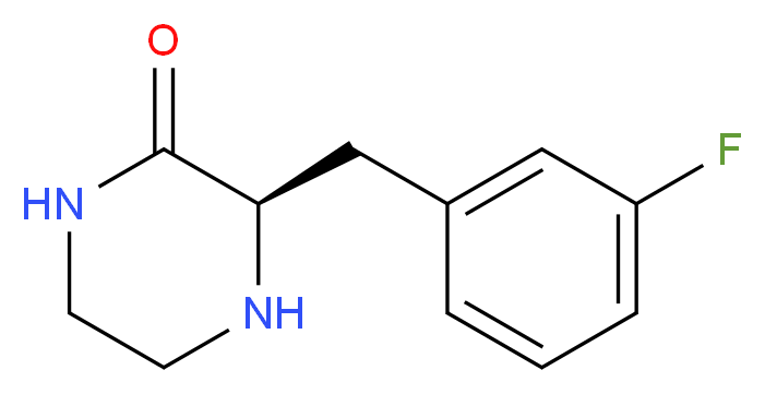 (R)-3-(3-FLUORO-BENZYL)-PIPERAZIN-2-ONE_分子结构_CAS_1240589-11-0)