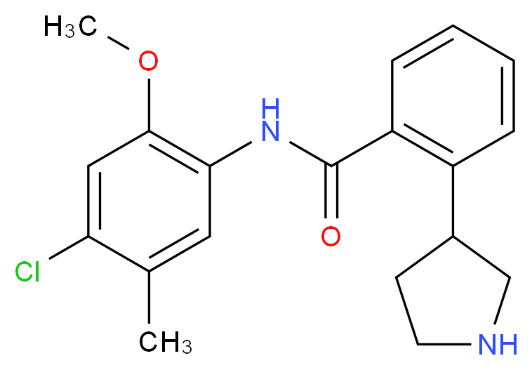 N-(4-chloro-2-methoxy-5-methylphenyl)-2-(3-pyrrolidinyl)benzamide_分子结构_CAS_)