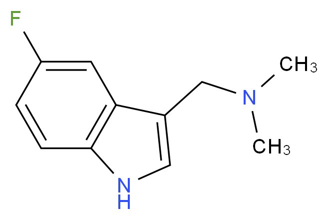 [(5-fluoro-1H-indol-3-yl)methyl]dimethylamine_分子结构_CAS_343-90-8