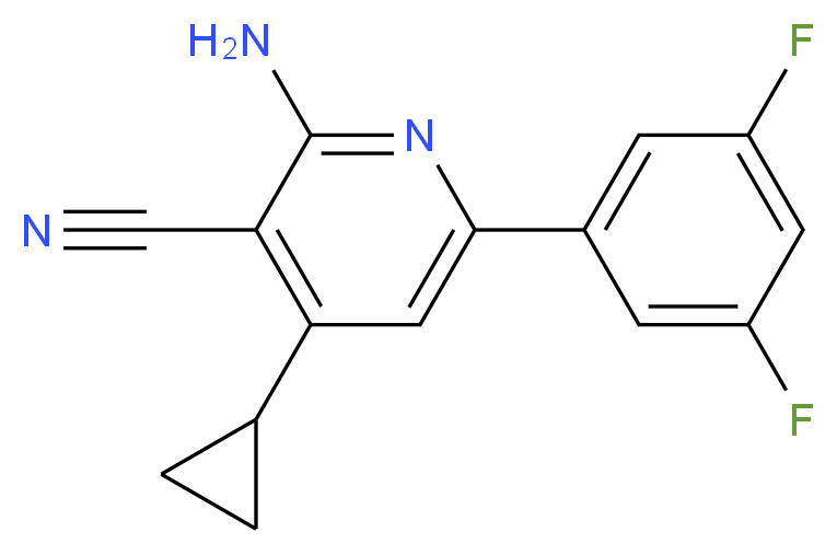 2-amino-4-cyclopropyl-6-(3,5-difluorophenyl)nicotinonitrile_分子结构_CAS_)