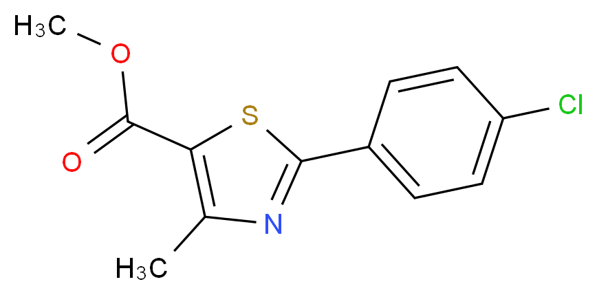 Methyl 2-(4-chlorophenyl)-4-methyl-1,3-thiazole-5-carboxylate_分子结构_CAS_337924-65-9)