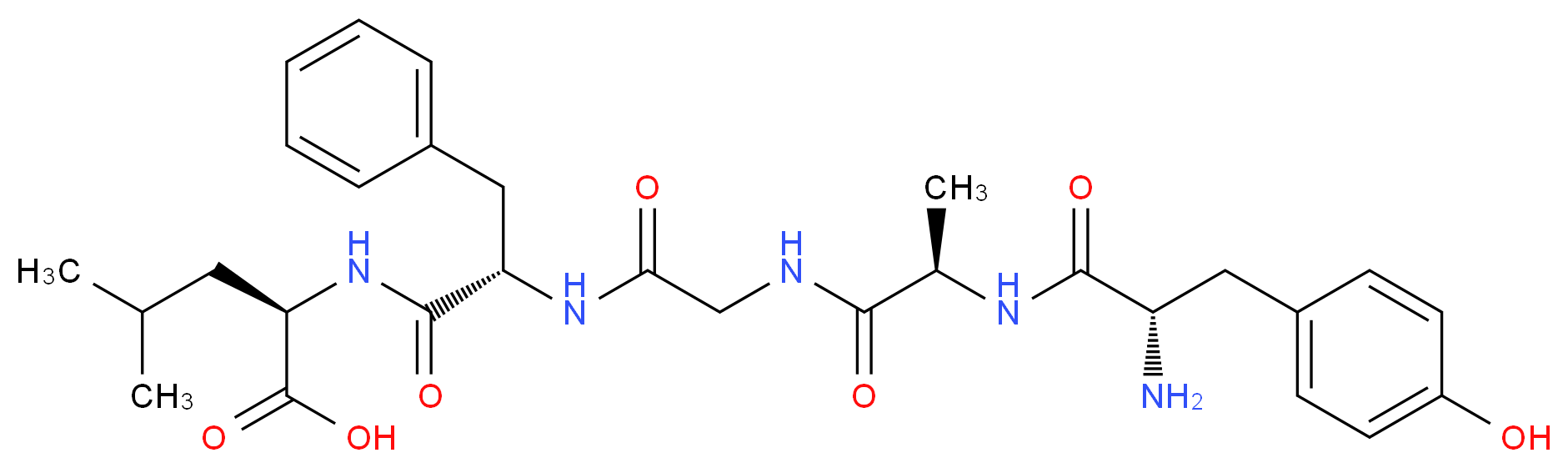 (2R)-2-[(2S)-2-{2-[(2R)-2-[(2S)-2-amino-3-(4-hydroxyphenyl)propanamido]propanamido]acetamido}-3-phenylpropanamido]-4-methylpentanoic acid_分子结构_CAS_63631-40-3