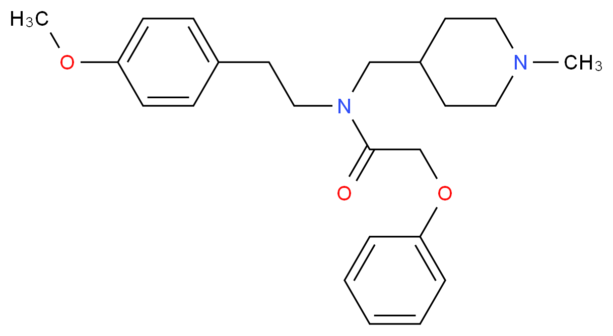 N-[2-(4-methoxyphenyl)ethyl]-N-[(1-methyl-4-piperidinyl)methyl]-2-phenoxyacetamide_分子结构_CAS_)